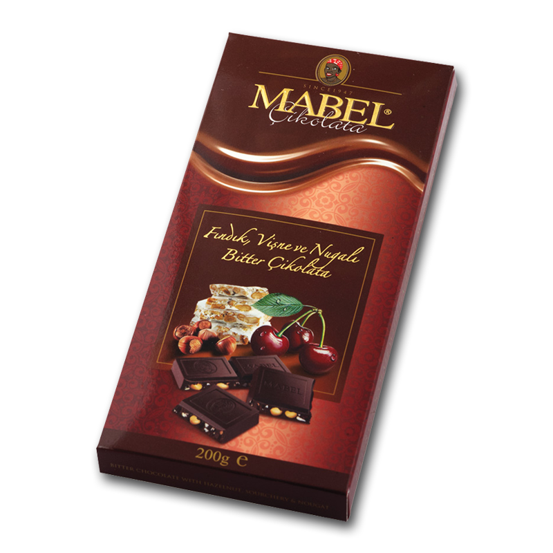 Fındık Vişne Ve Nugalı Bitter Çikolata 200g.