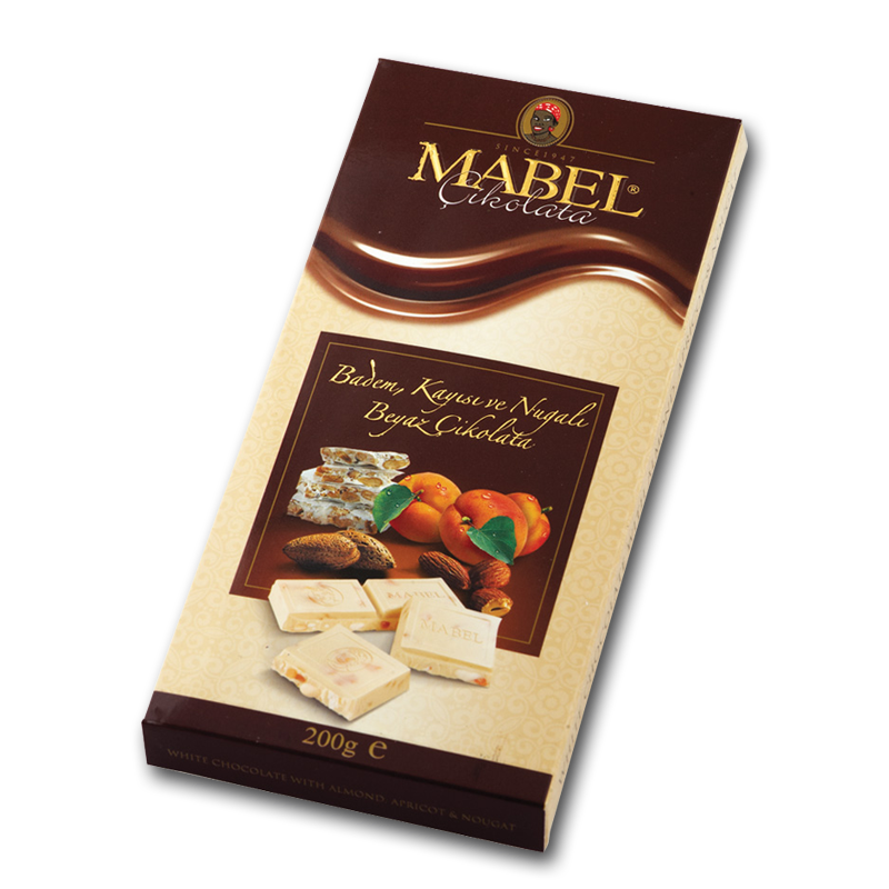 Badem Kayısı Ve Nugalı Beyaz Çikolata 200g.