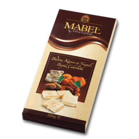 Badem Kayısı Ve Nugalı Beyaz Çikolata 200g.